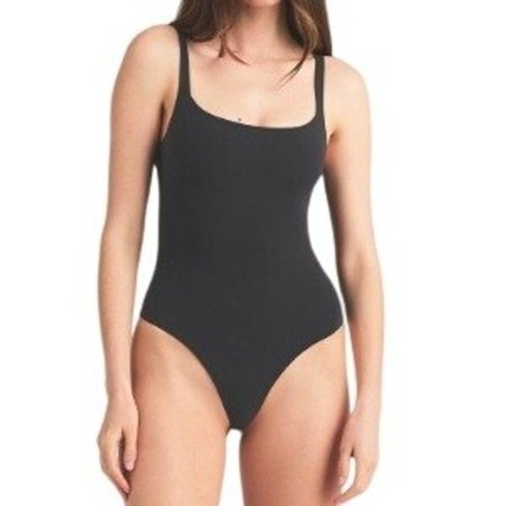 SKIMS Fits Everybody Square Neck Bodysuit Onyx S